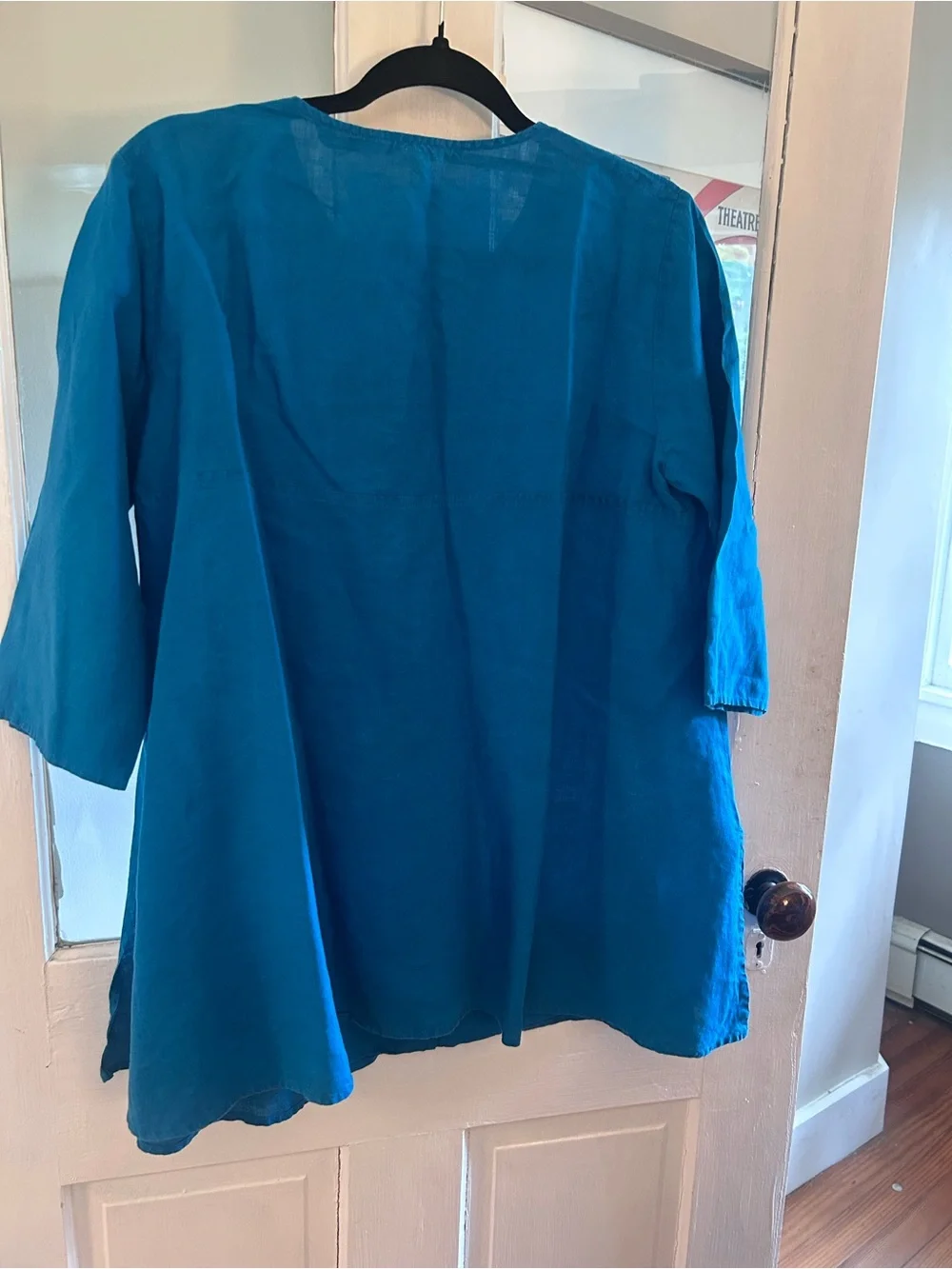 Eileen Fisher Vibrant Teal Button-Front Tunic - Picture 2 of 7
